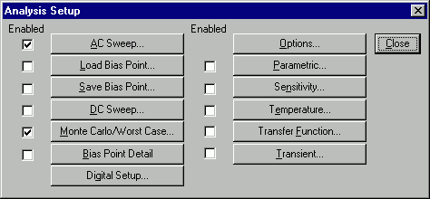 Analysis Setup