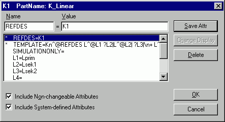 Attributmenü des Pseudoelements K